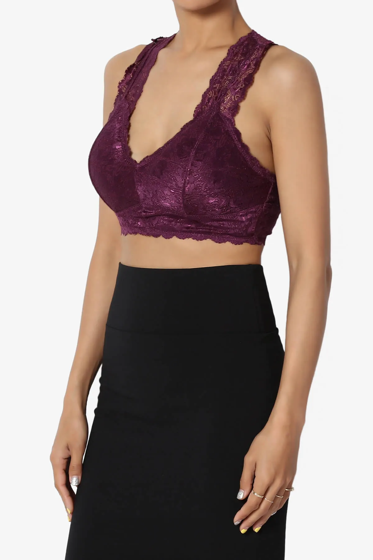 Baja Padded Lace Crop Tank Top