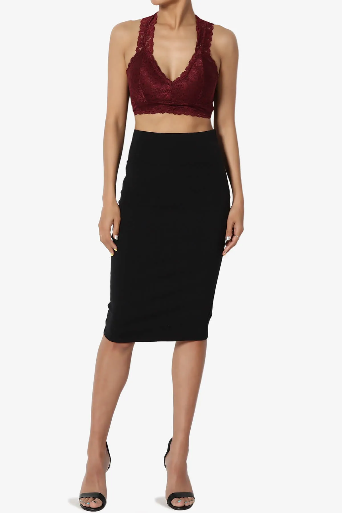 Baja Padded Lace Crop Tank Top