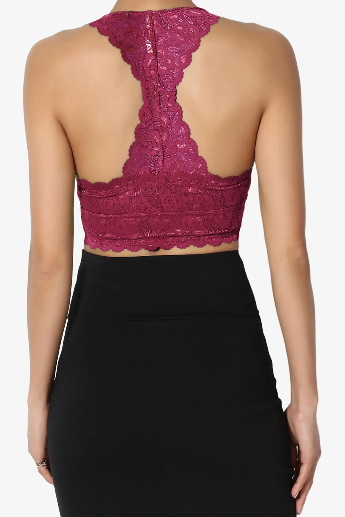 Baja Padded Lace Crop Tank Top