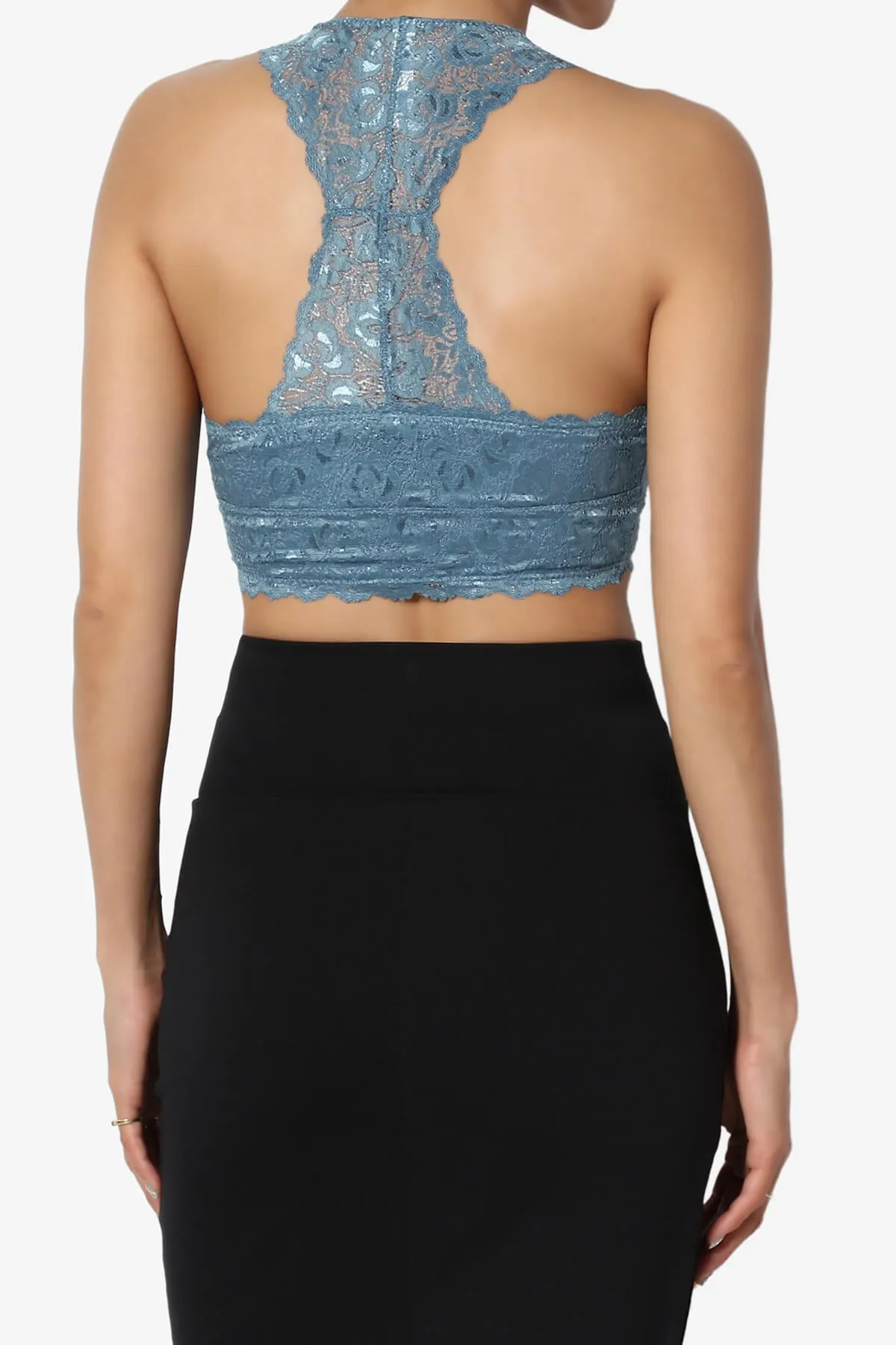 Baja Padded Lace Crop Tank Top