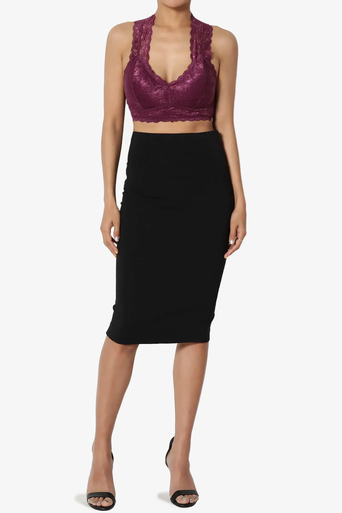 Baja Padded Lace Crop Tank Top