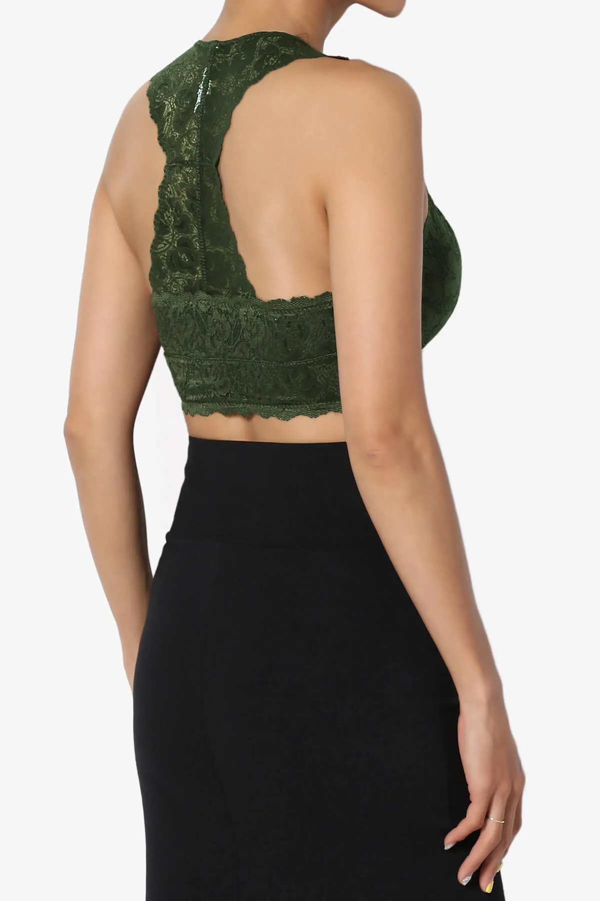 Baja Padded Lace Crop Tank Top