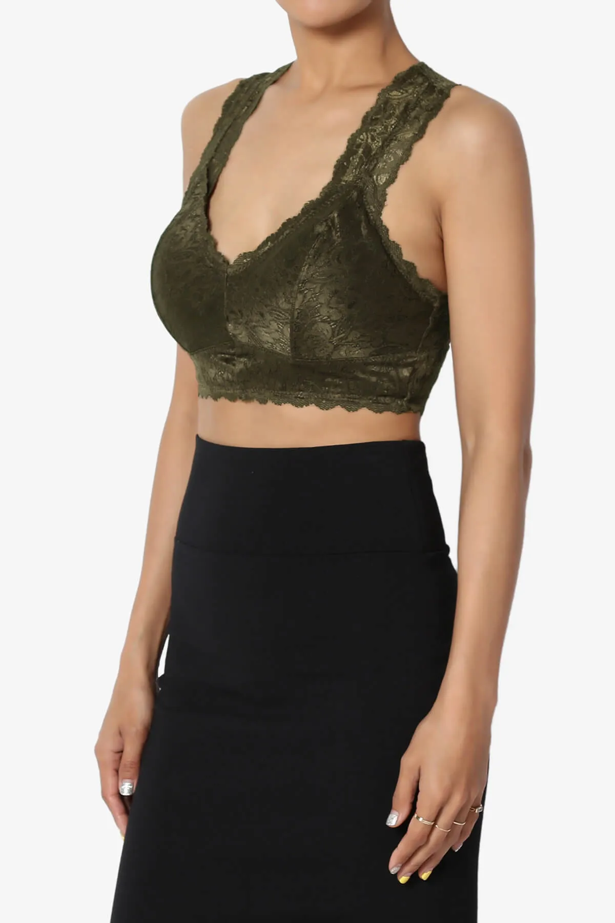 Baja Padded Lace Crop Tank Top