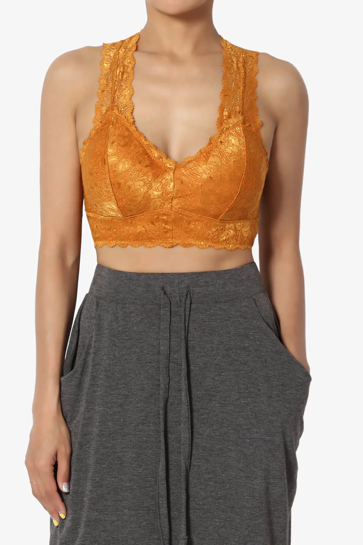 Baja Padded Lace Crop Tank Top