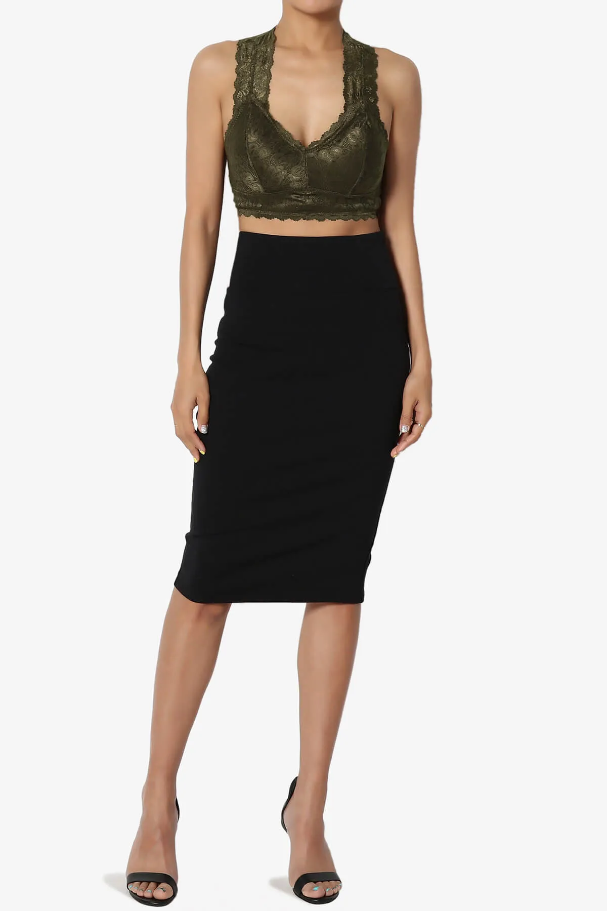 Baja Padded Lace Crop Tank Top