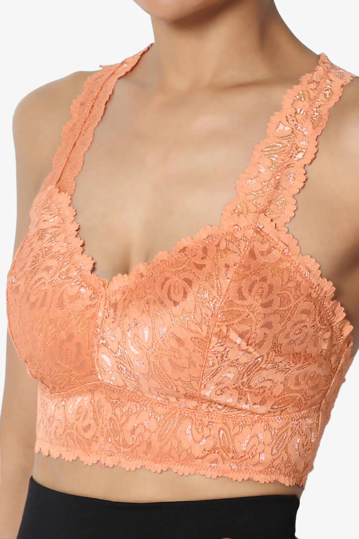 Baja Padded Lace Crop Tank Top