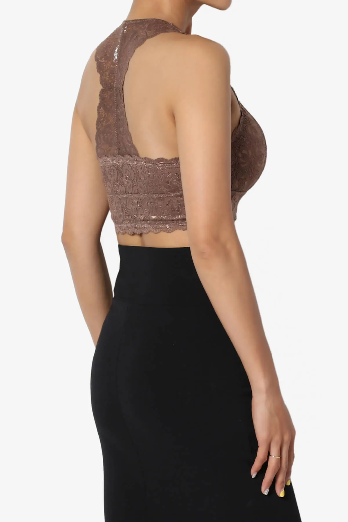 Baja Padded Lace Crop Tank Top