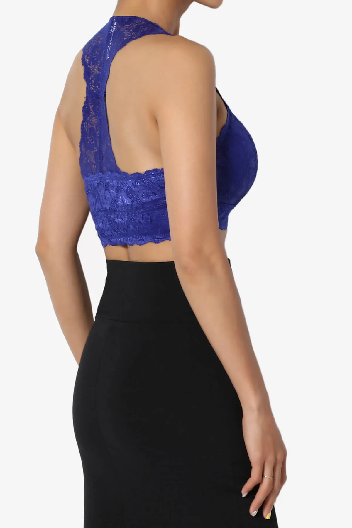 Baja Padded Lace Crop Tank Top