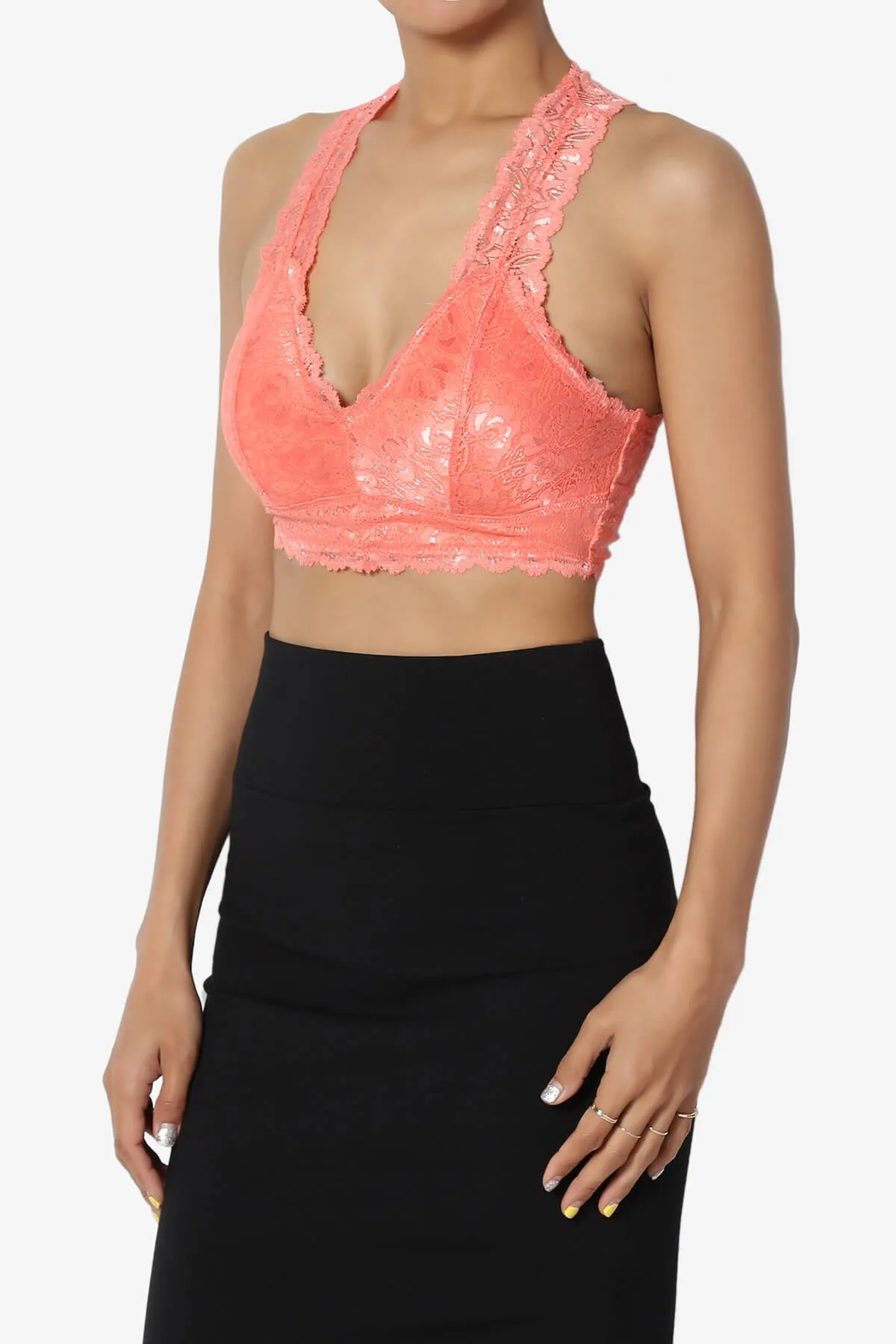 Baja Padded Lace Crop Tank Top