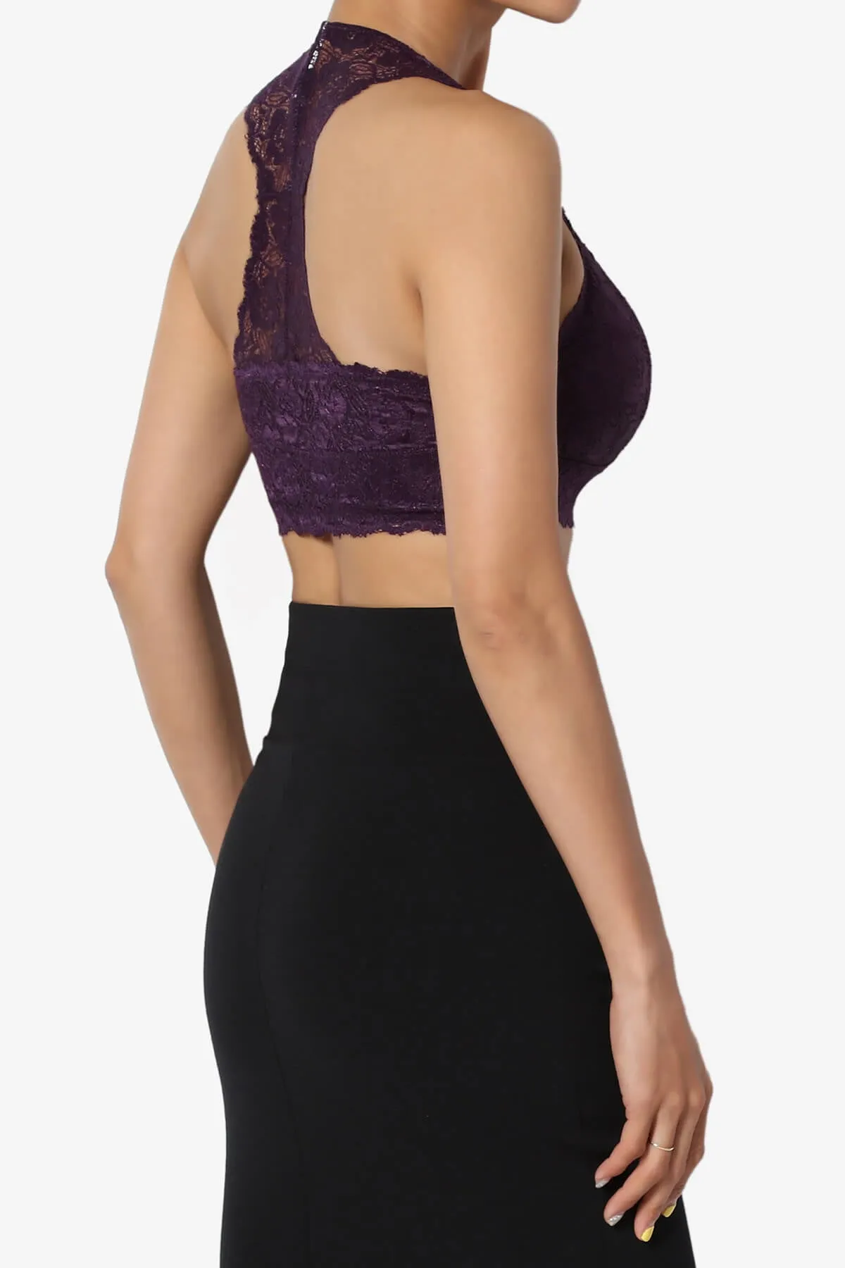 Baja Padded Lace Crop Tank Top