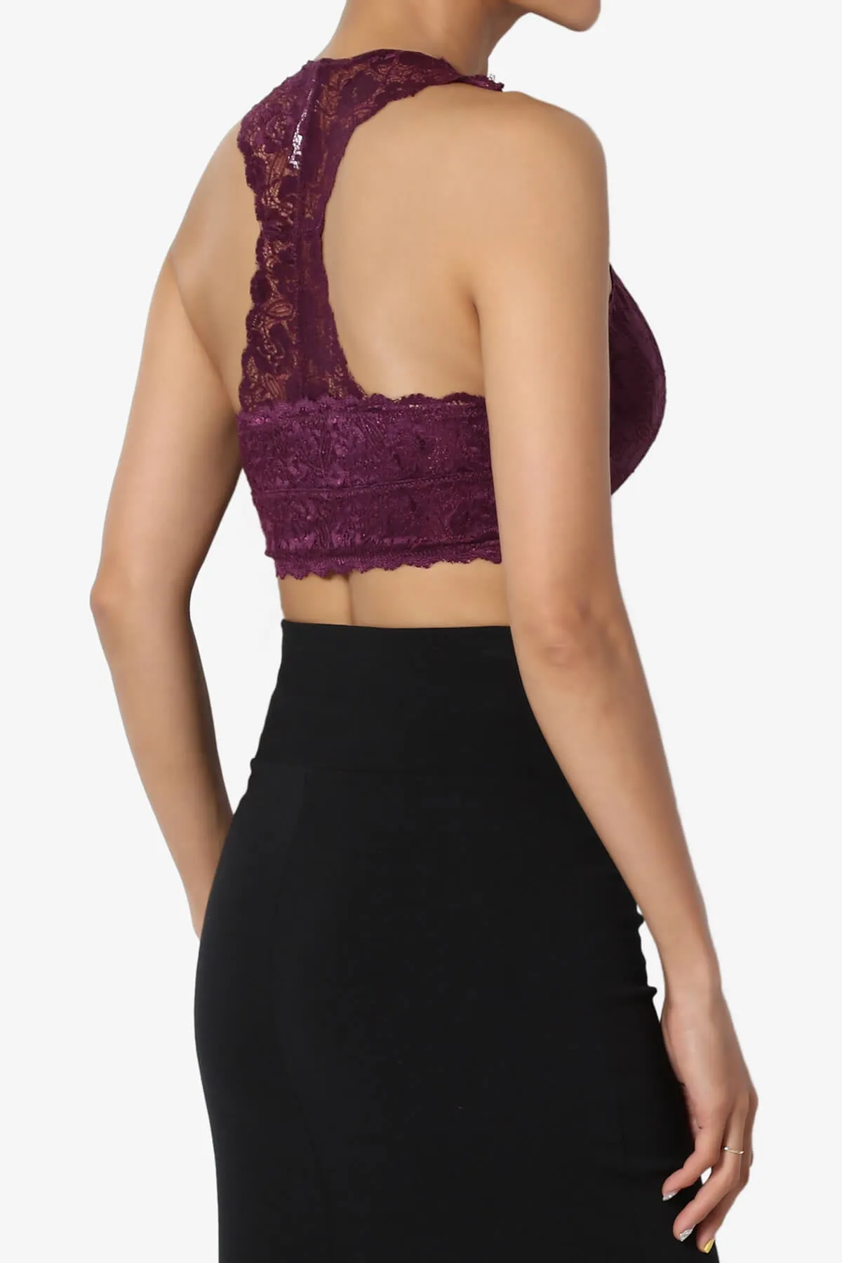 Baja Padded Lace Crop Tank Top