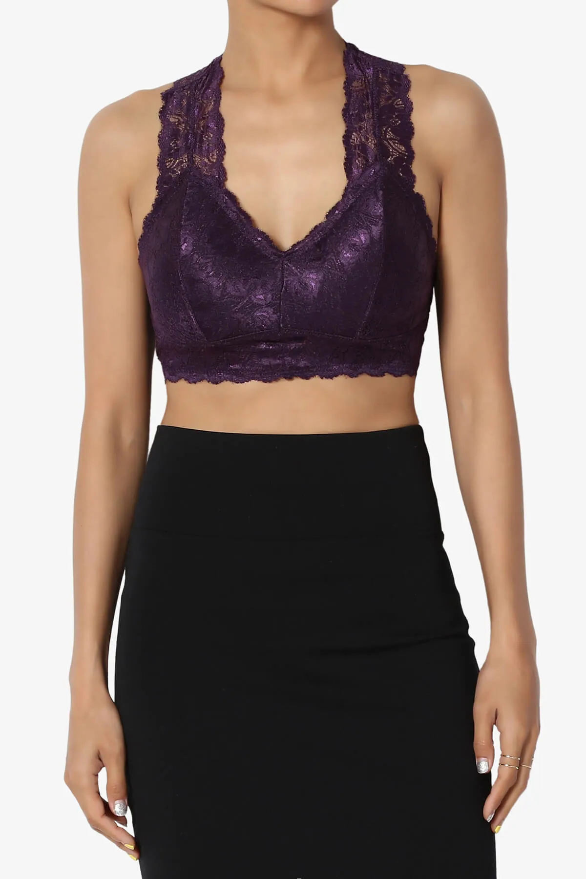Baja Padded Lace Crop Tank Top
