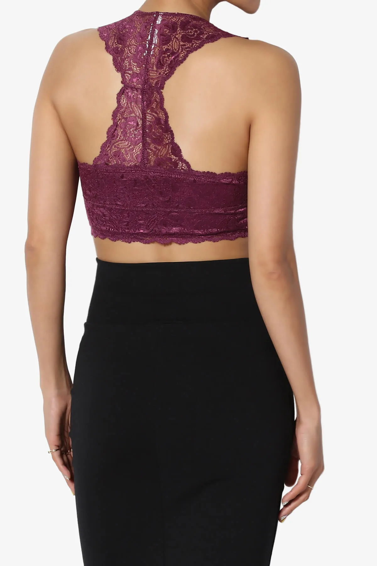 Baja Padded Lace Crop Tank Top