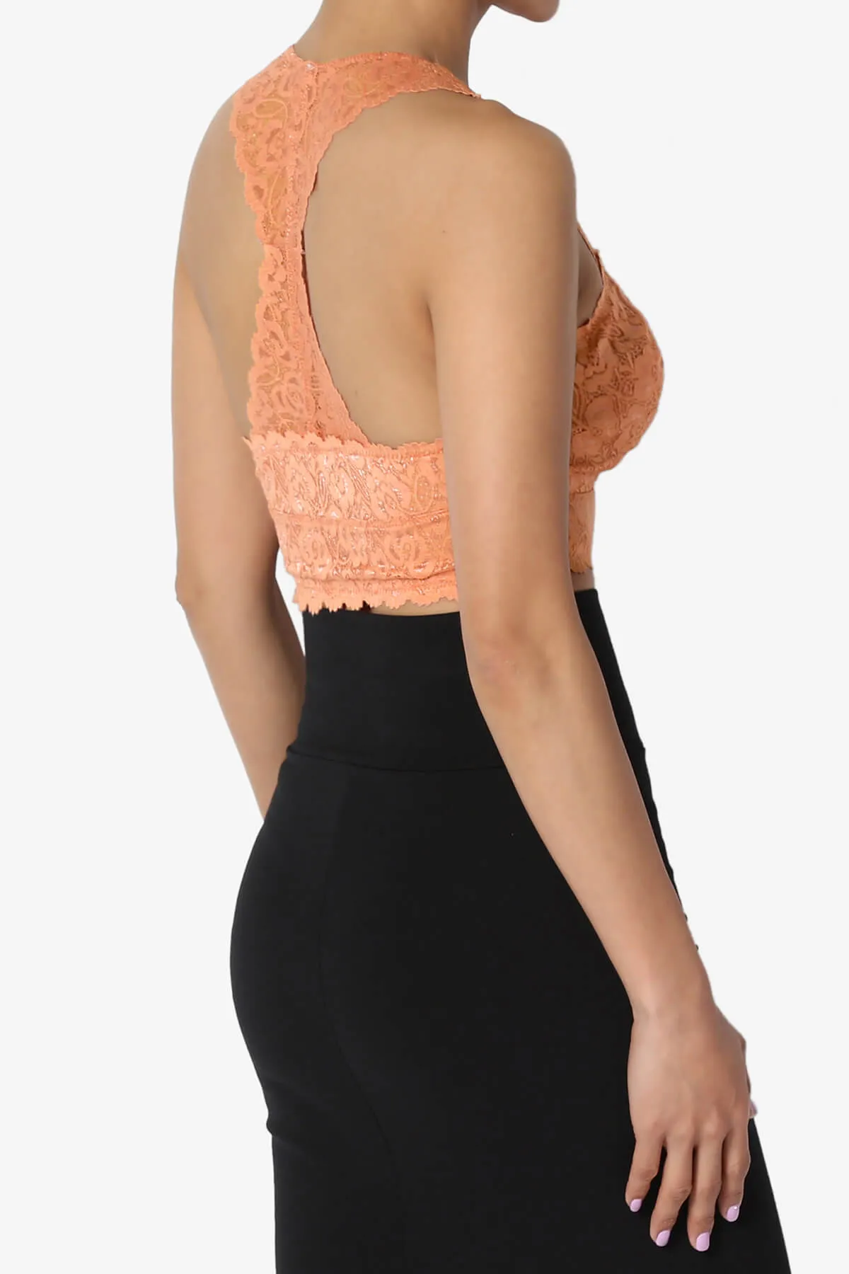 Baja Padded Lace Crop Tank Top