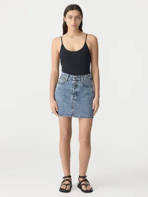 bassike denim mini skirt - classic stone wash