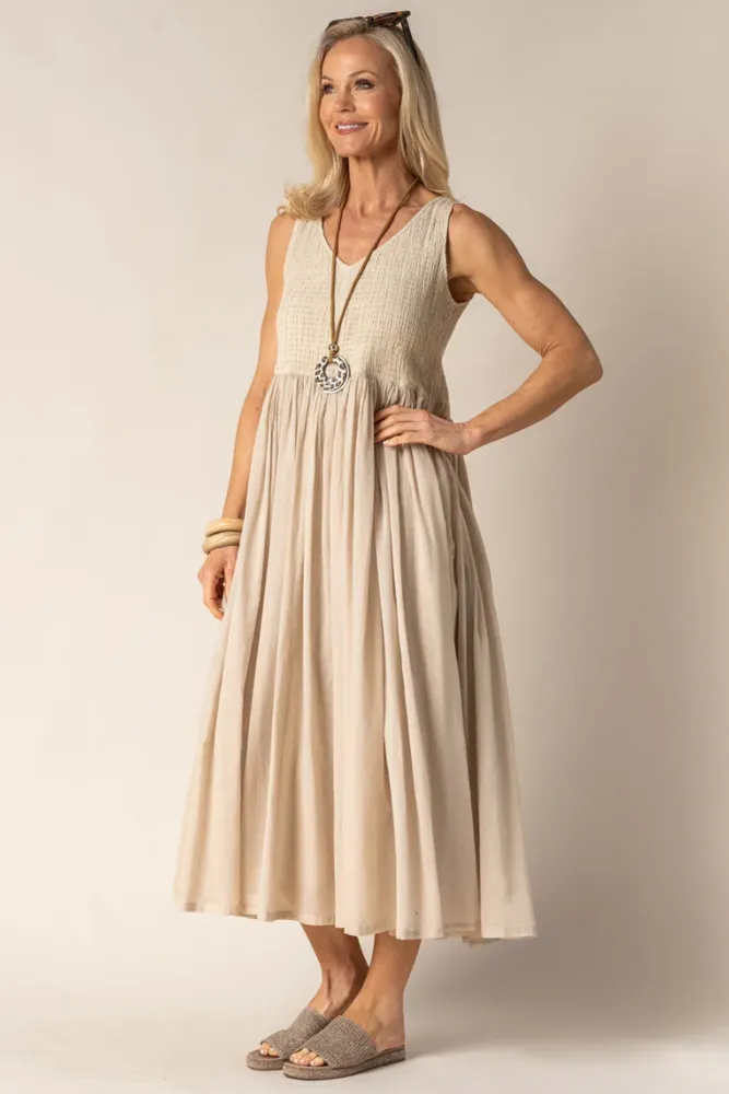 Beige Coraline Cotton Dress
