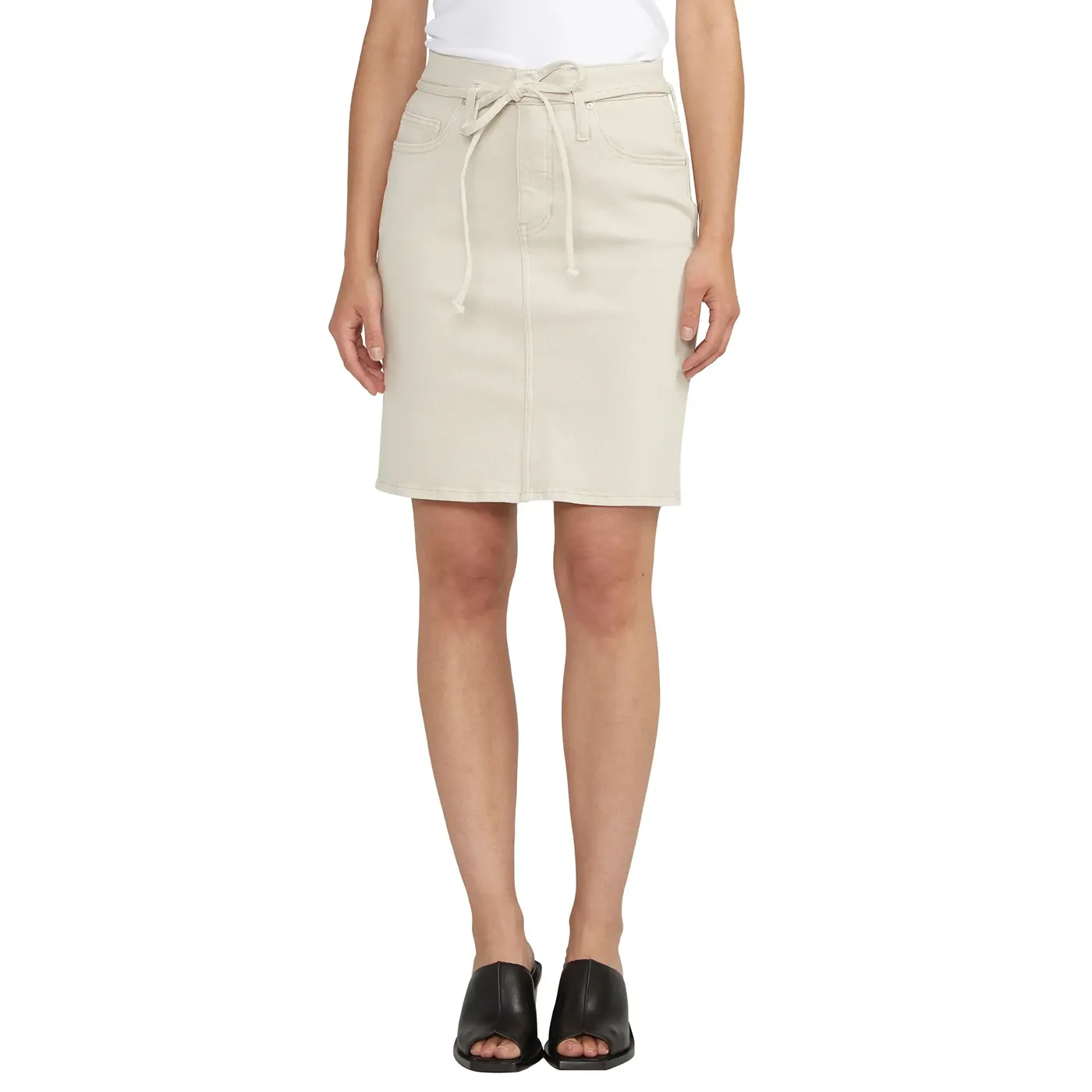Beige Denim Skirt (Without Belt)