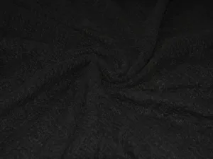 Black Floral Embroidered Net Fabric