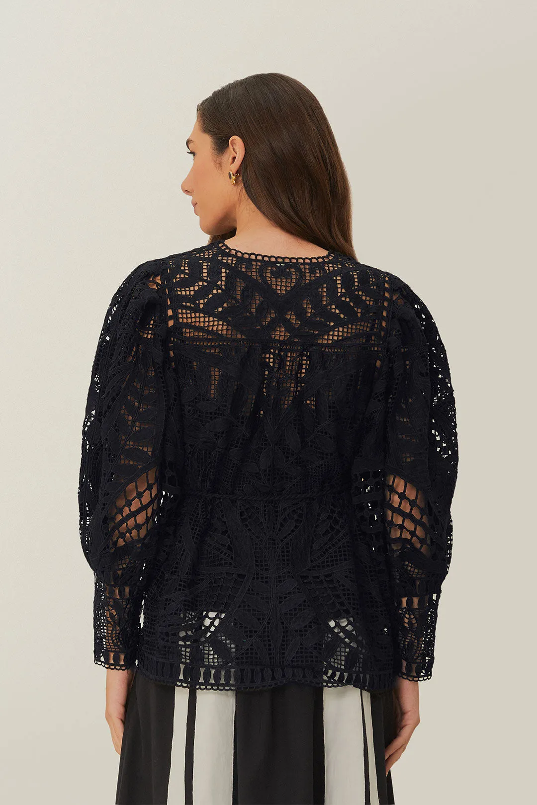 Black Guipire Blouse