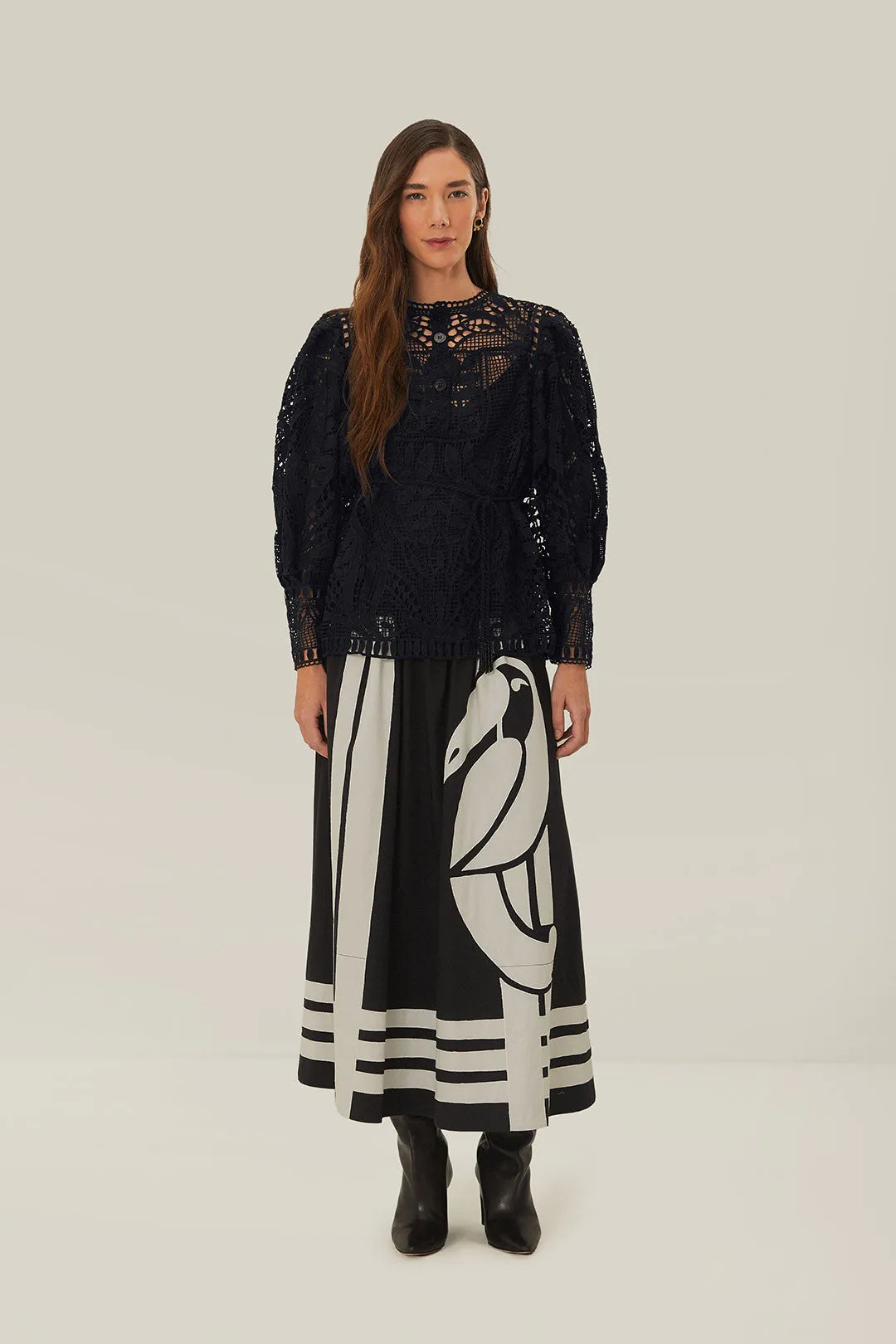 Black Guipire Blouse