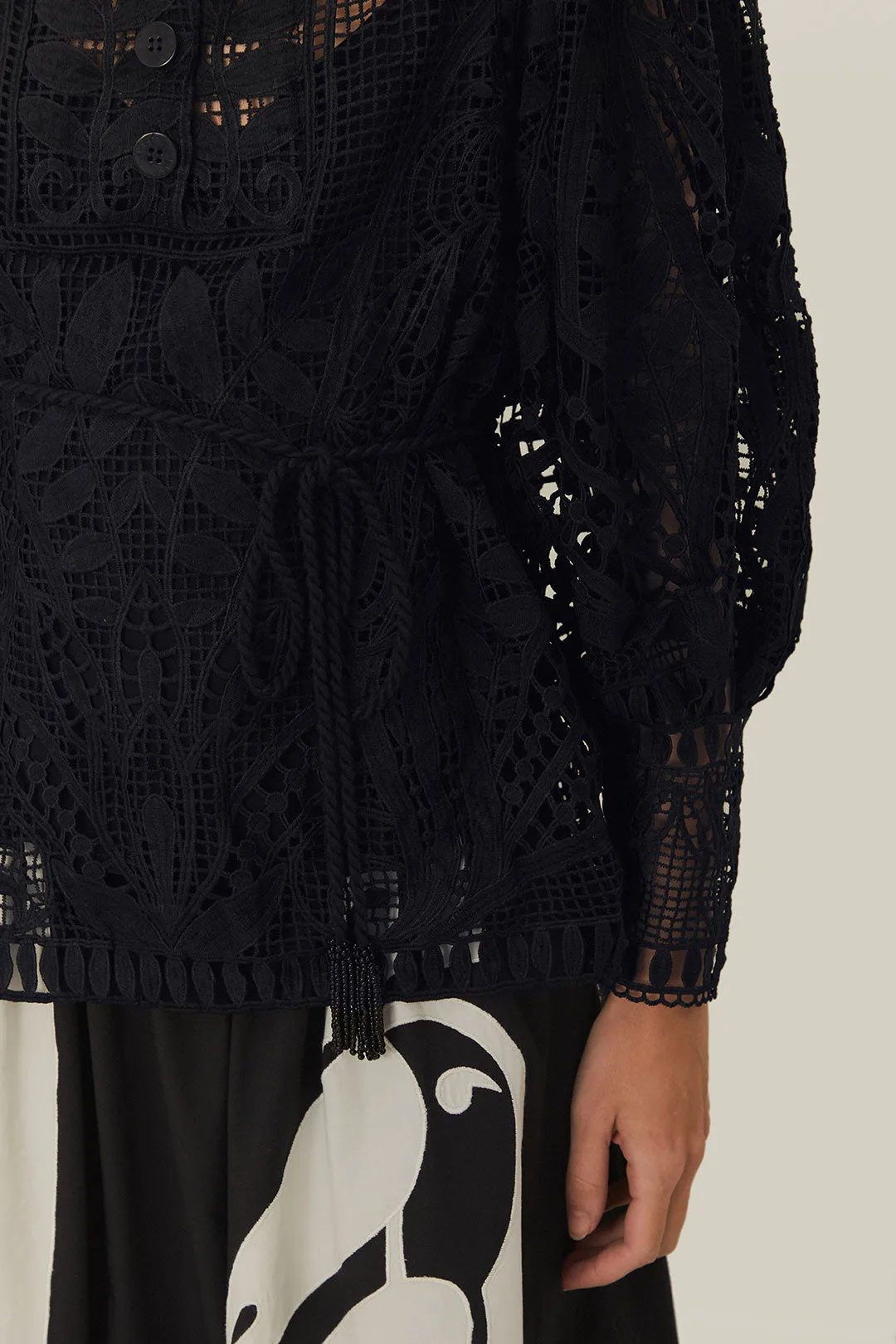 Black Guipire Blouse