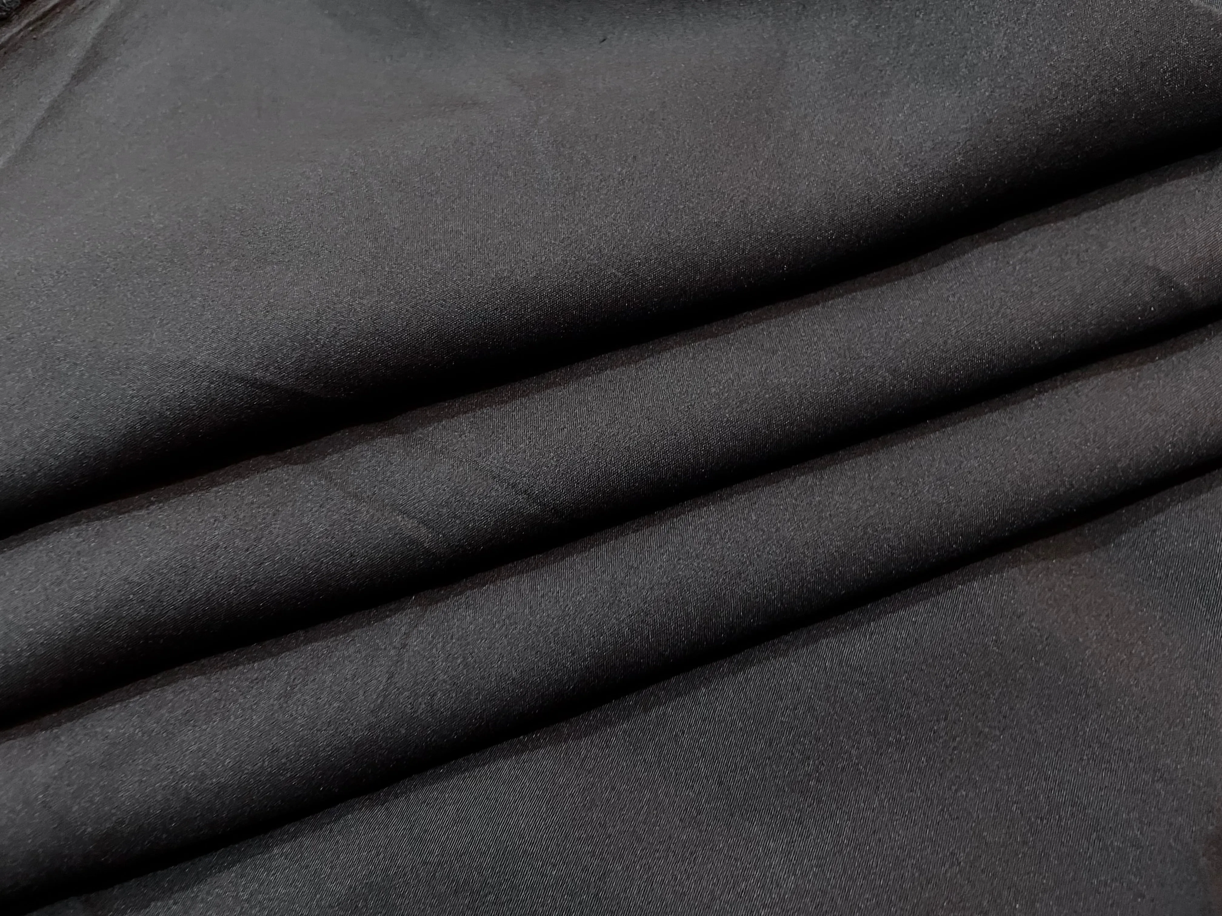 Black Plain Butter Crepe Fabric