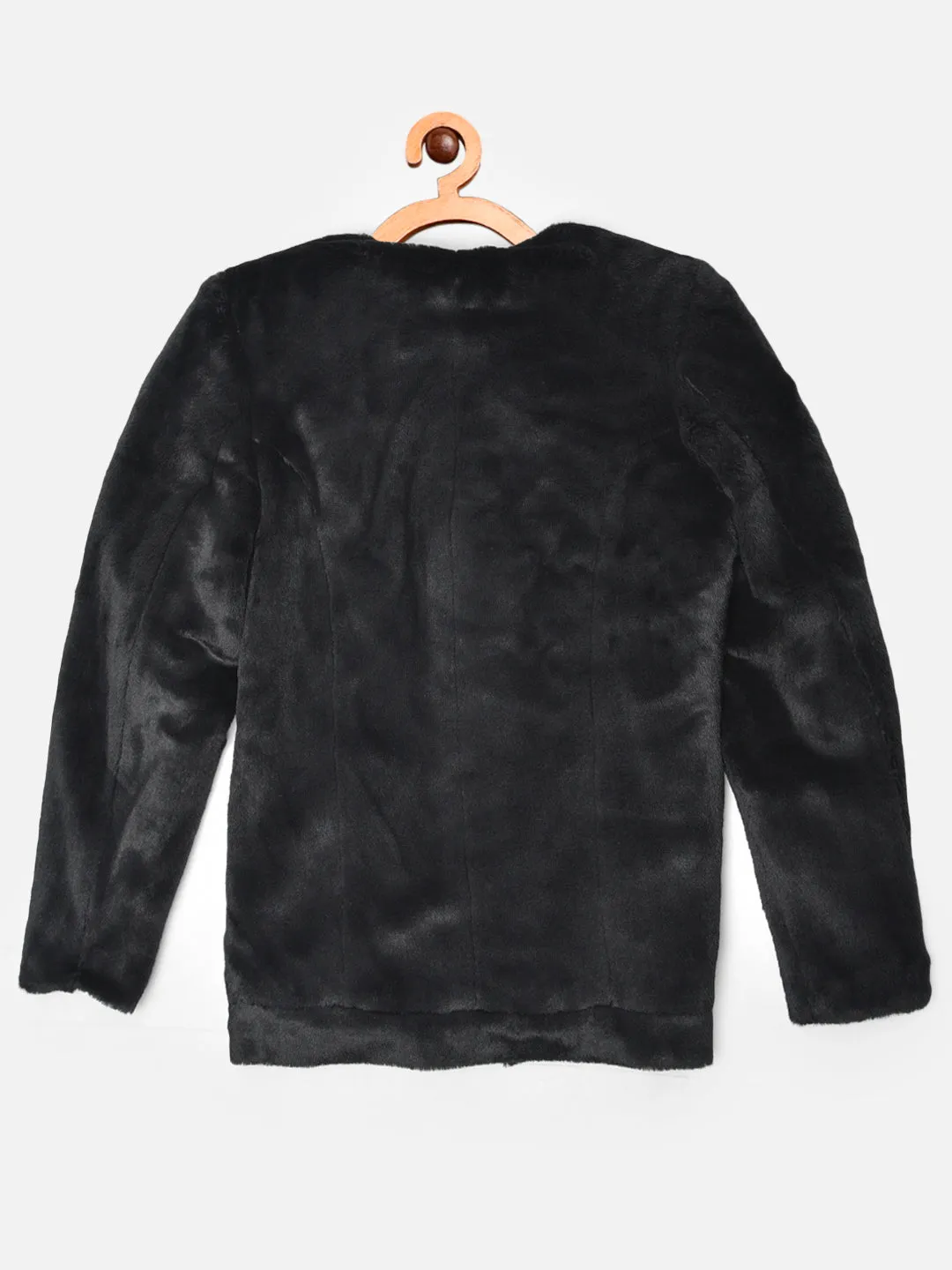Black Round Neck Blazer