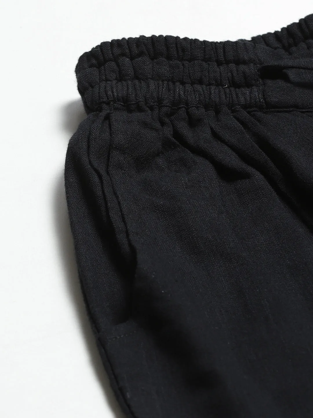 Black Slim Fit Chikankari Trousers