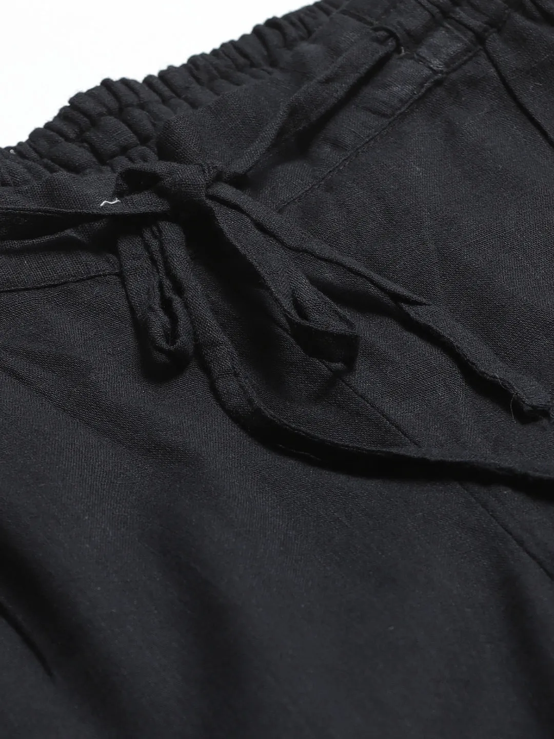 Black Slim Fit Chikankari Trousers