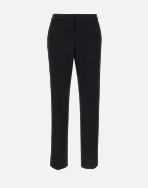 Black Viscose Blend Slim Fit Trousers