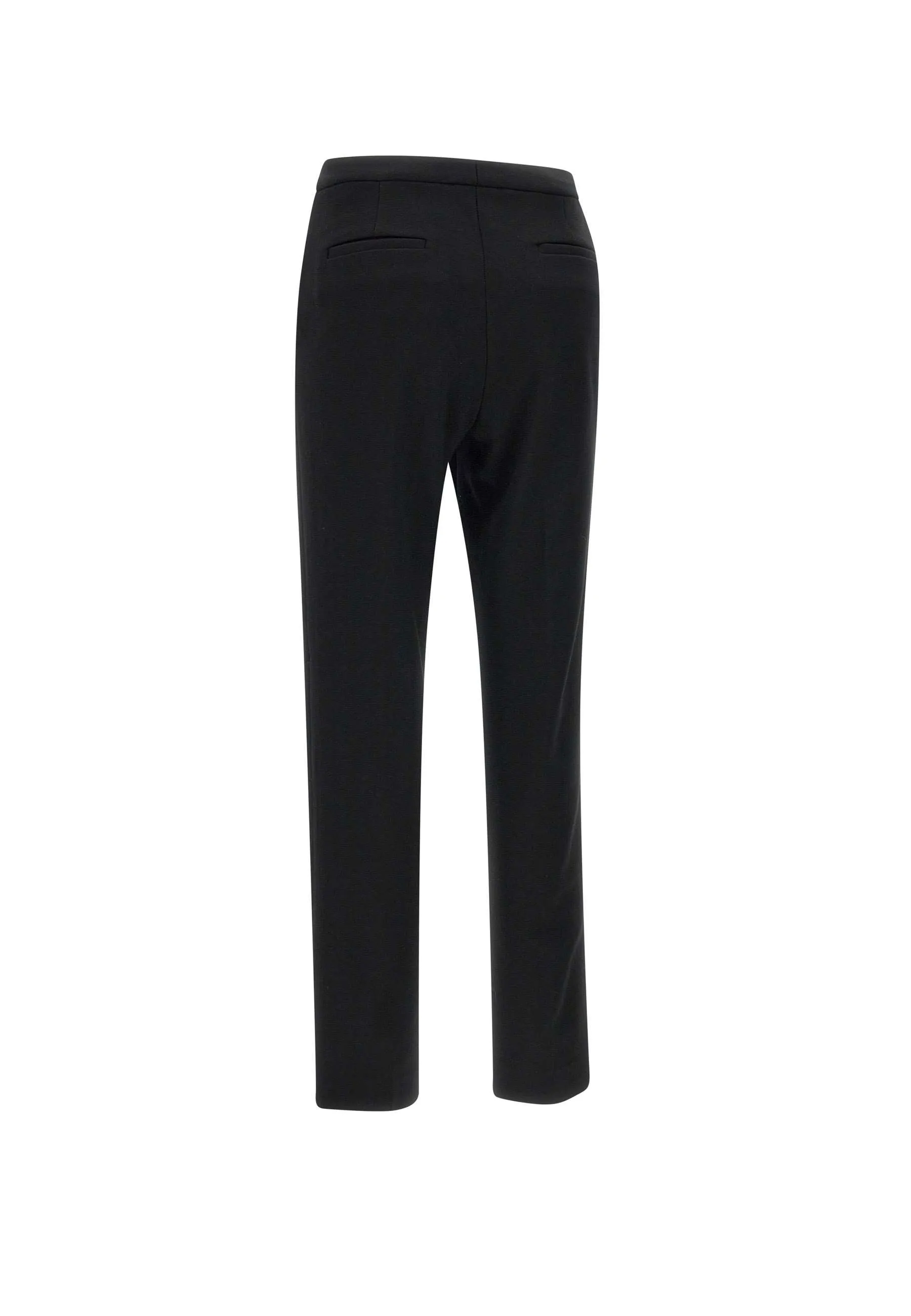 Black Viscose Blend Slim Fit Trousers