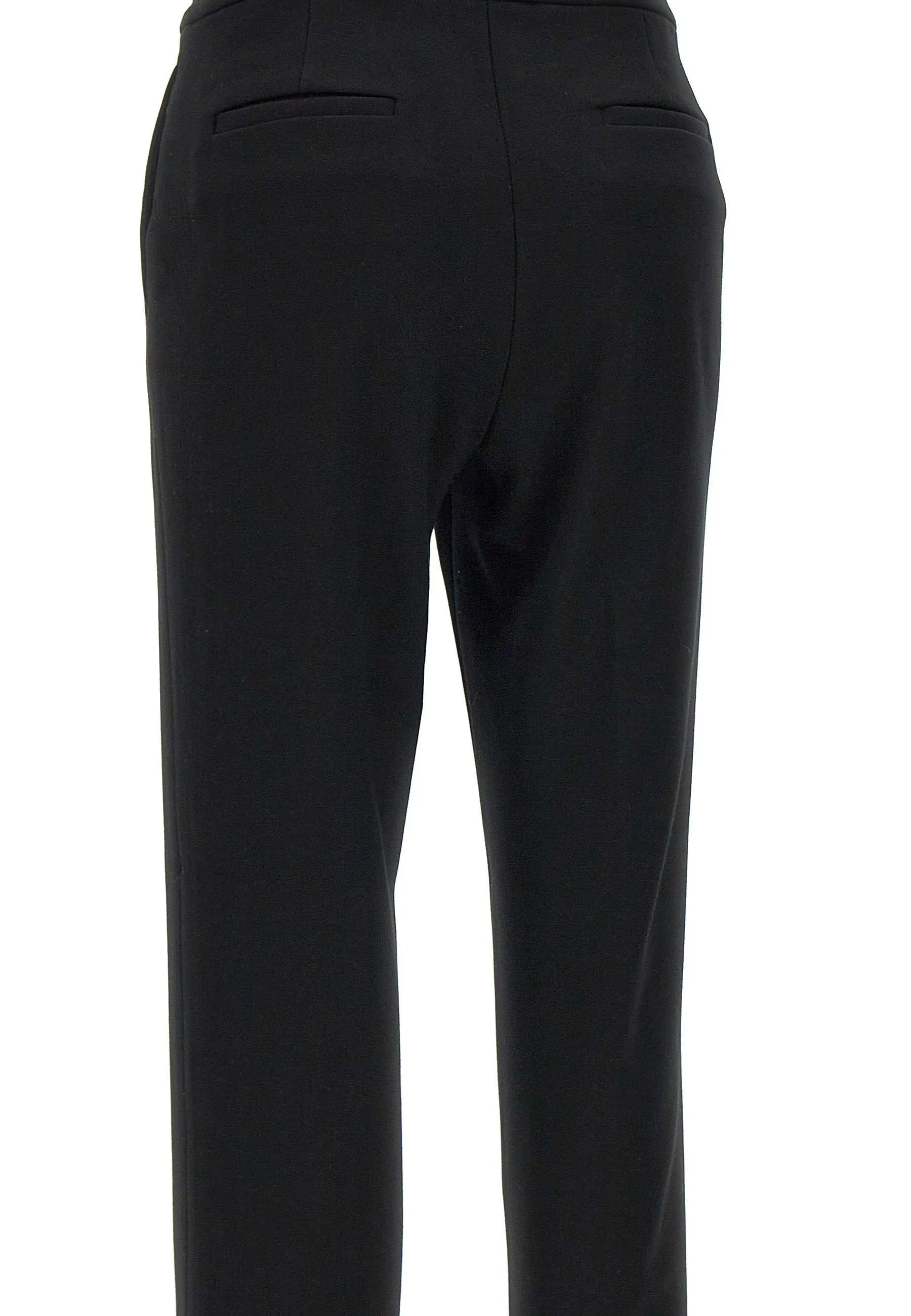 Black Viscose Blend Slim Fit Trousers