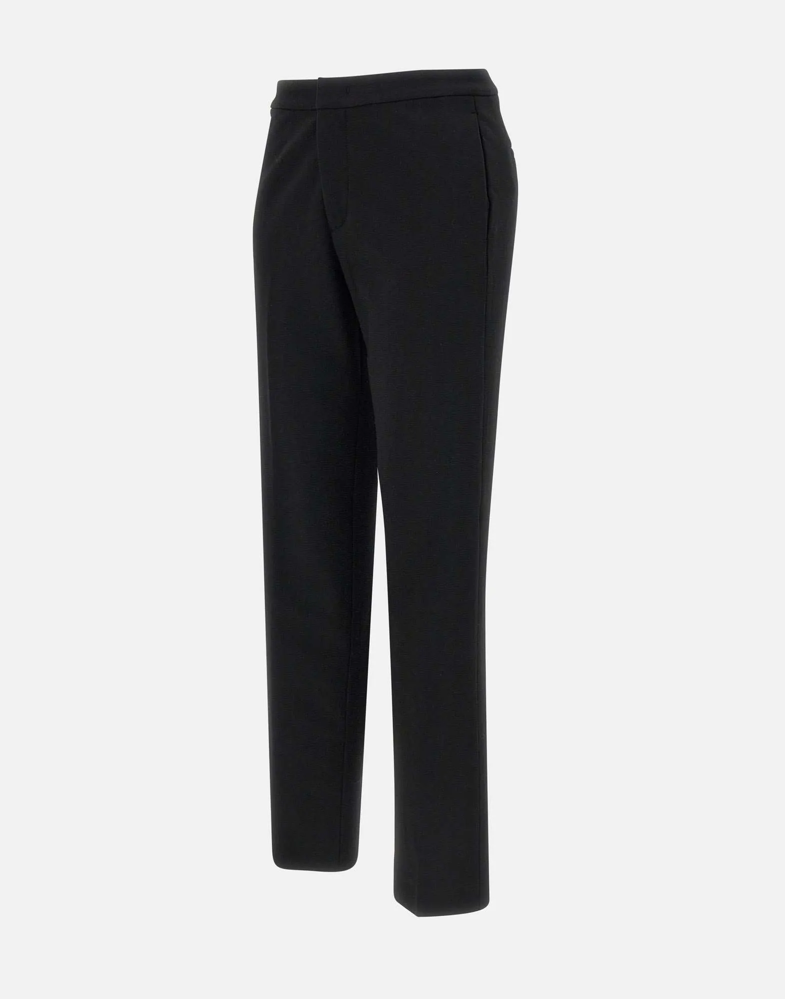 Black Viscose Blend Slim Fit Trousers
