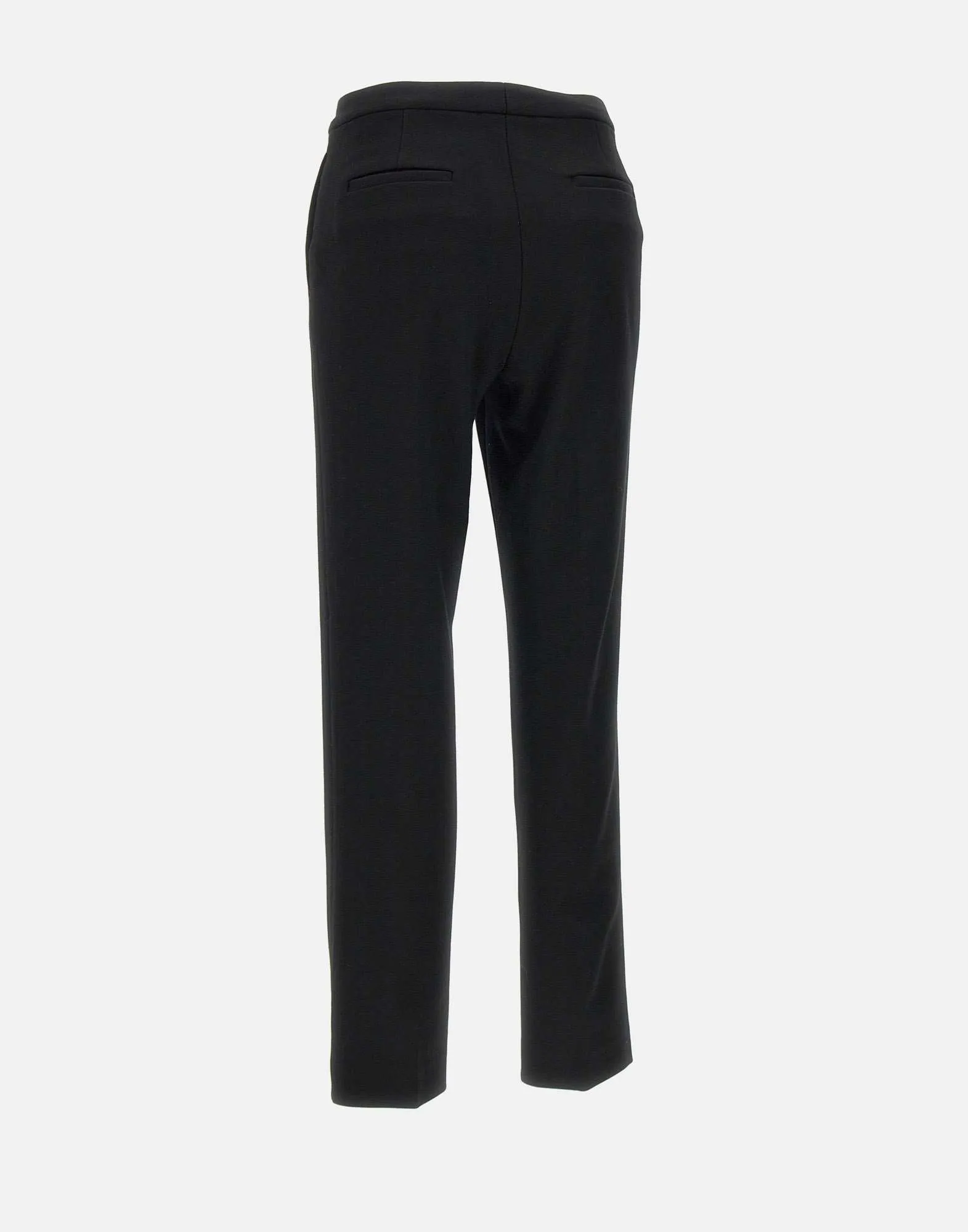 Black Viscose Blend Slim Fit Trousers