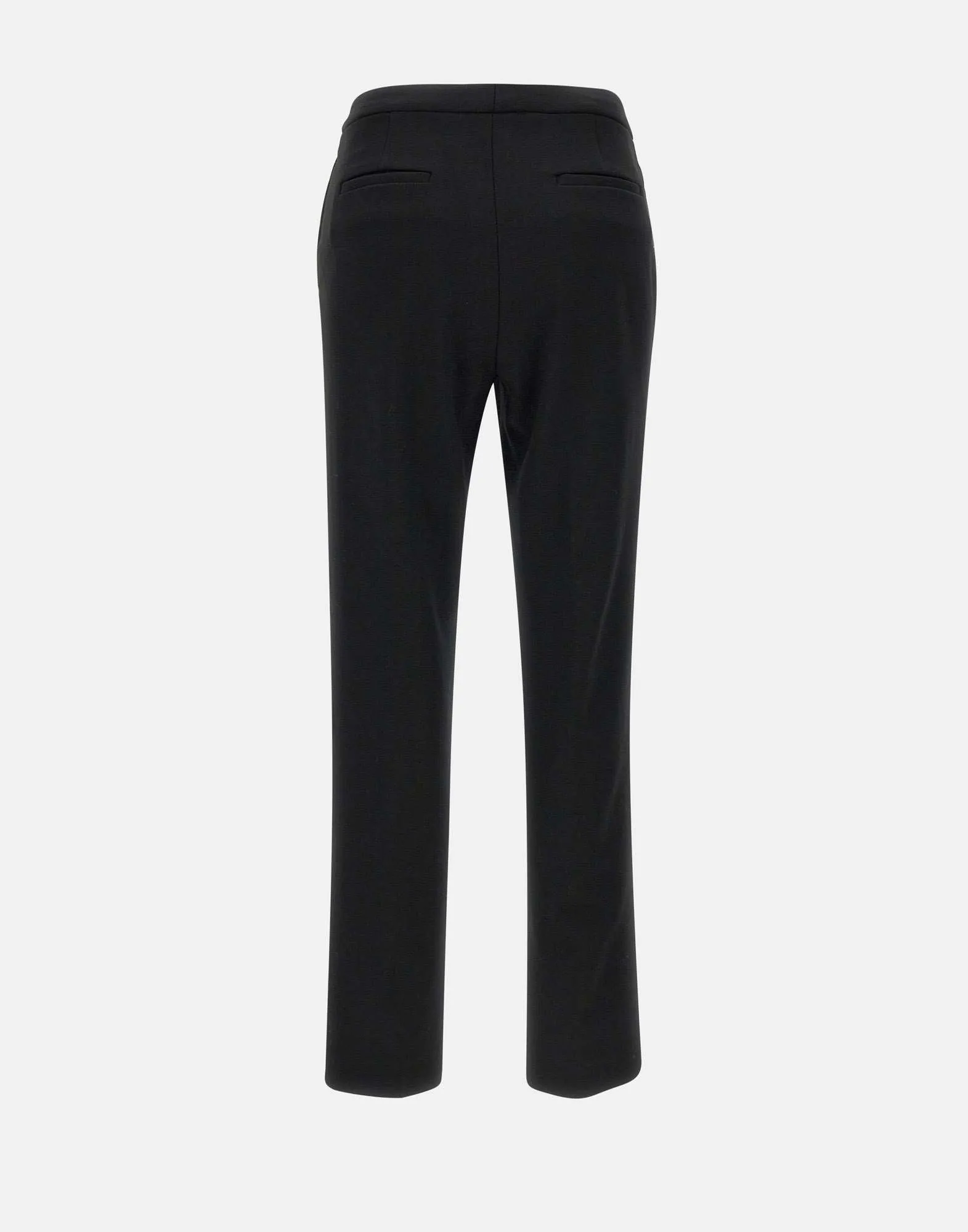 Black Viscose Blend Slim Fit Trousers