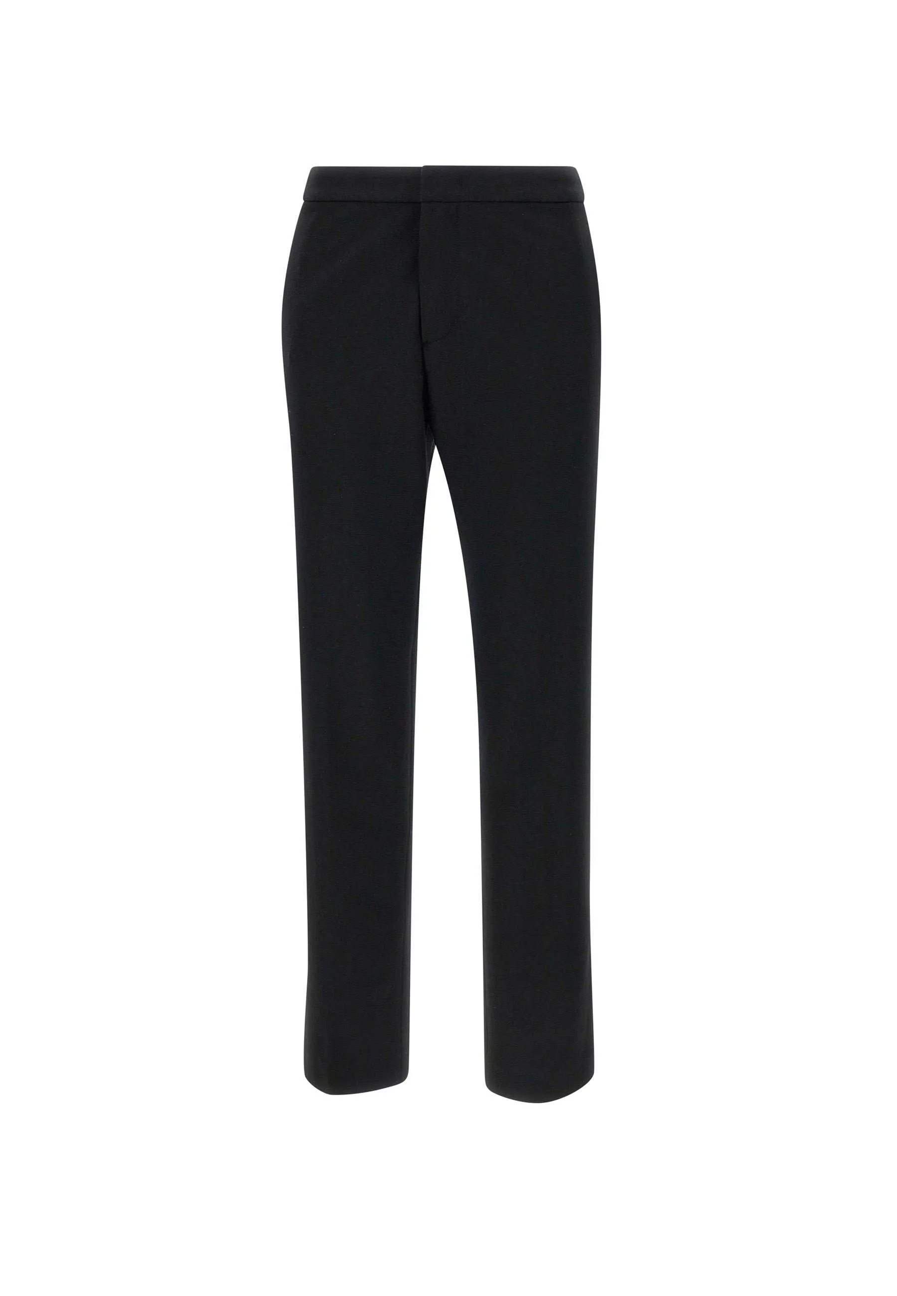 Black Viscose Blend Slim Fit Trousers