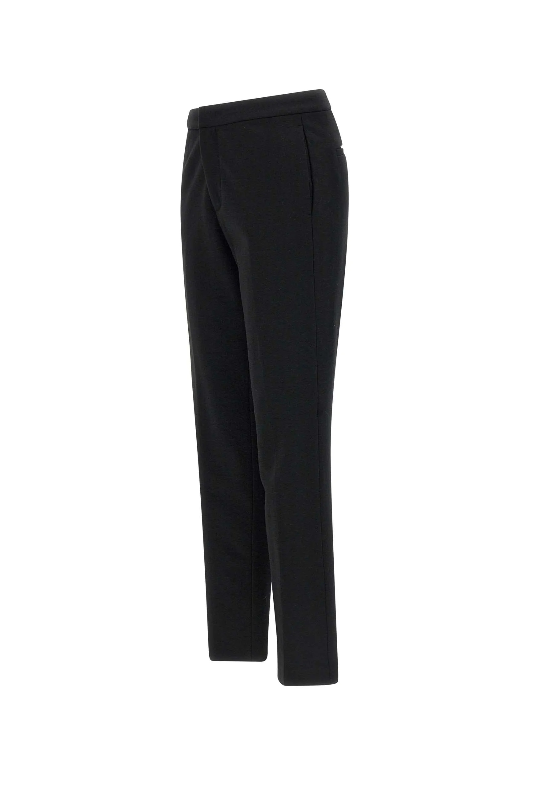 Black Viscose Blend Slim Fit Trousers