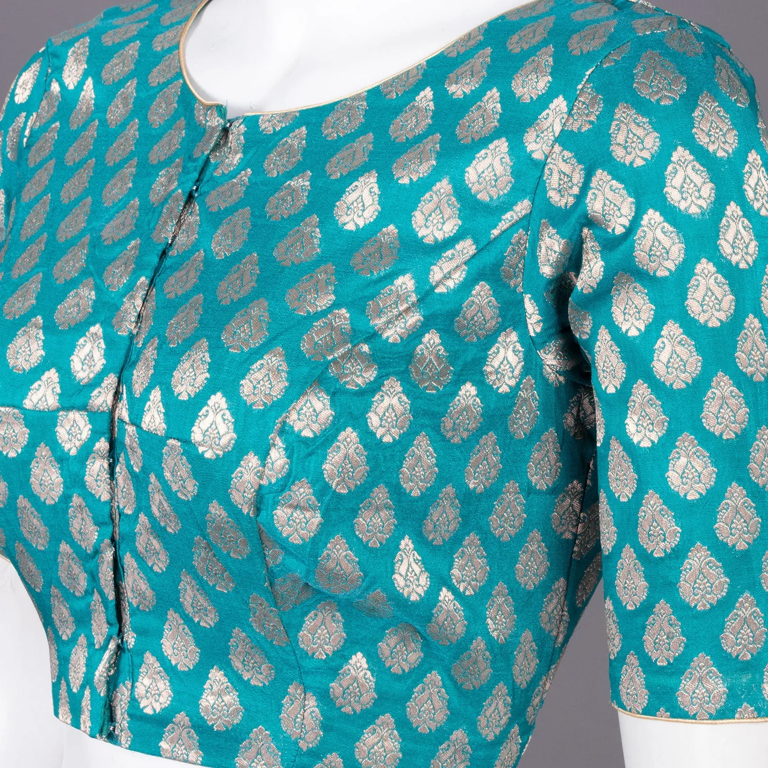 Blue Banarasi Silk Blouse 10073465