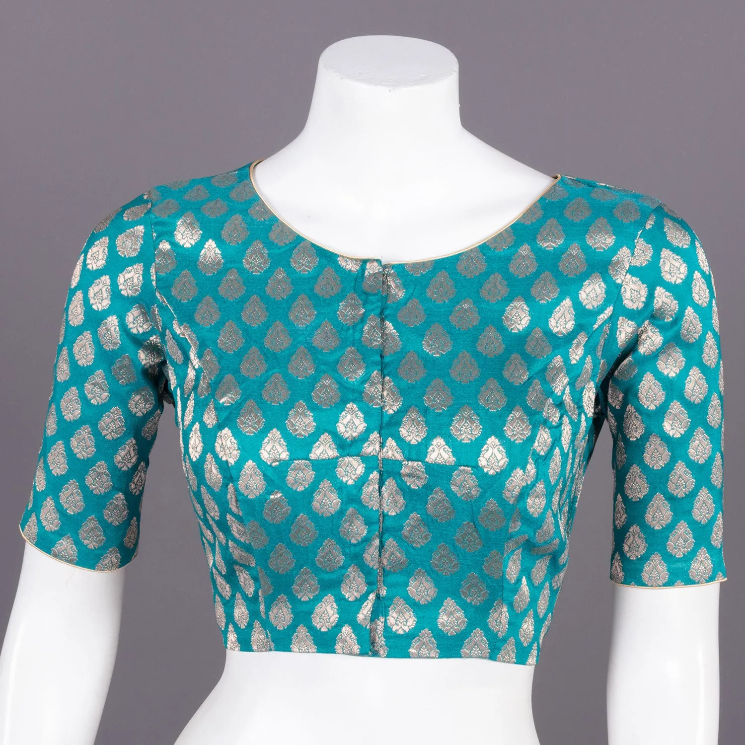 Blue Banarasi Silk Blouse 10073465