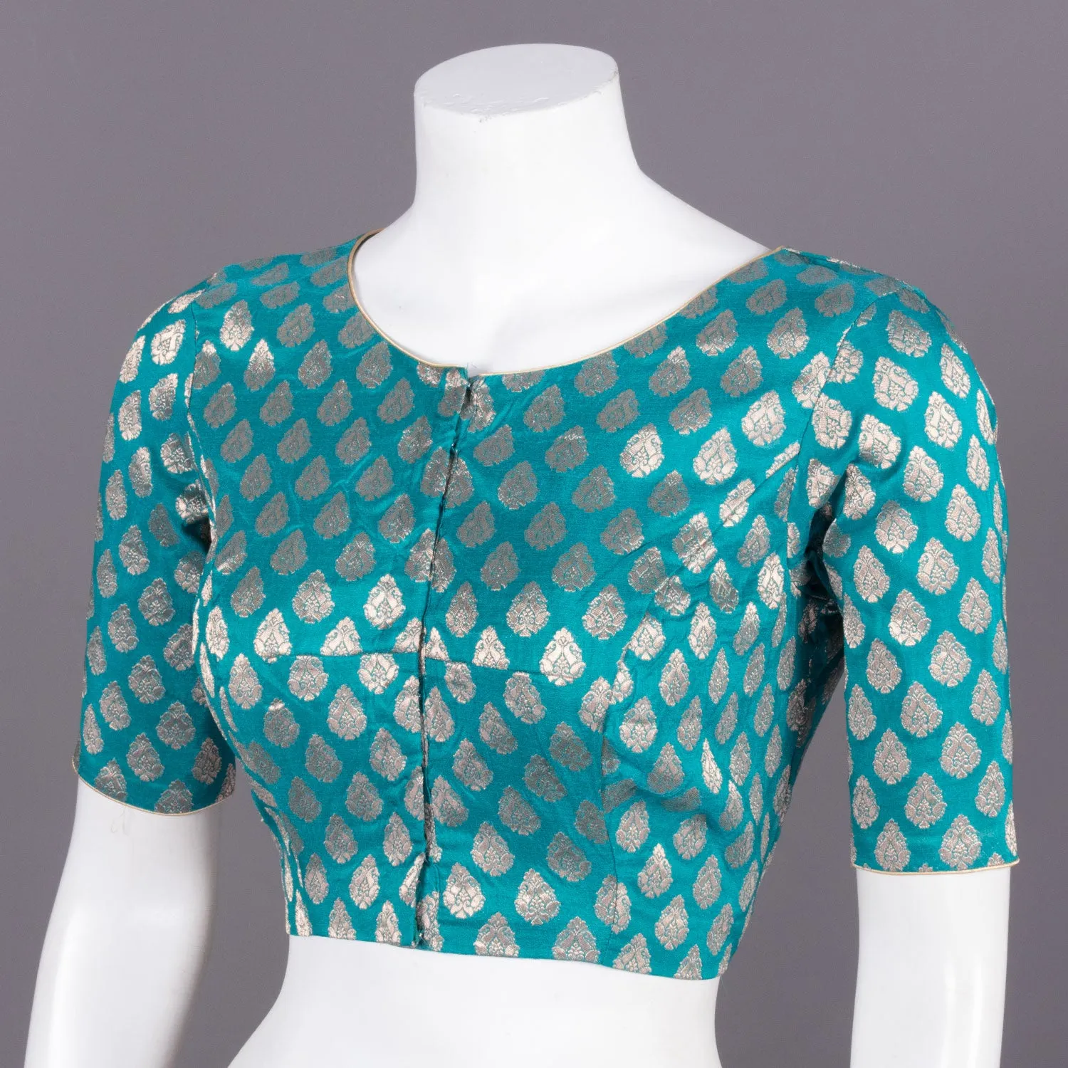 Blue Banarasi Silk Blouse 10073465
