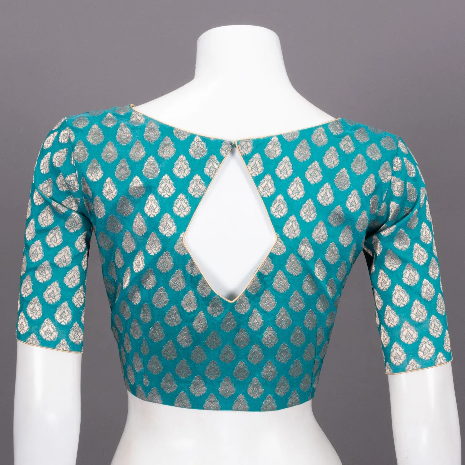 Blue Banarasi Silk Blouse 10073466