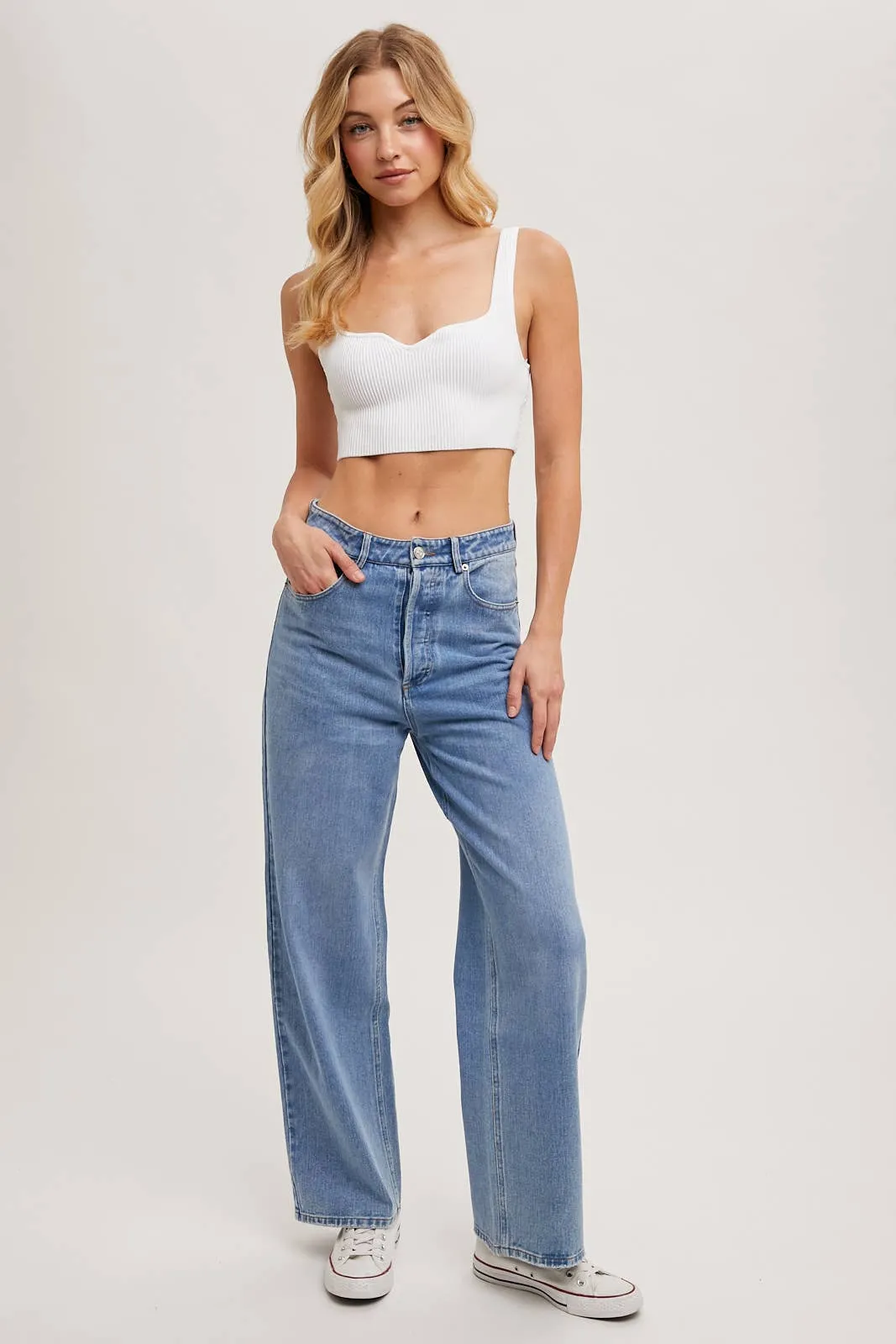 Bluivy High Rise Jeans- Light wash