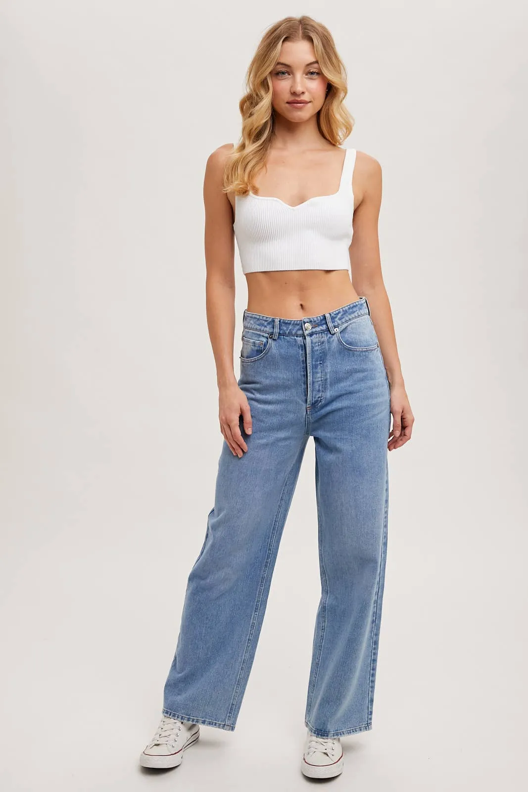 Bluivy High Rise Jeans- Light wash