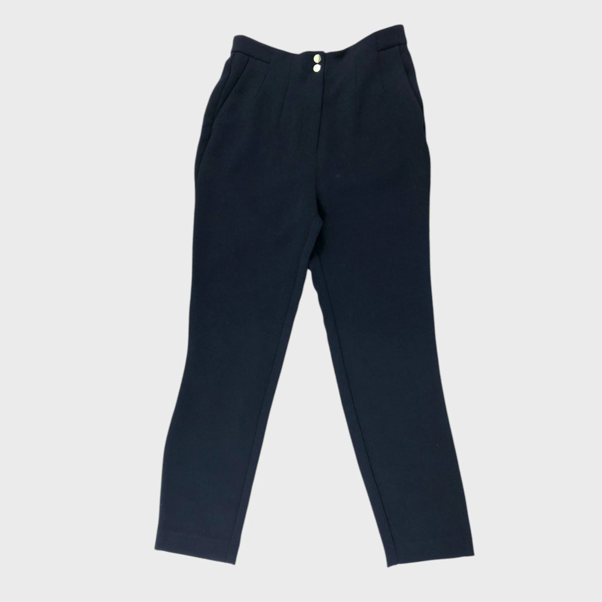Branded Gold Button Pleated Trousers