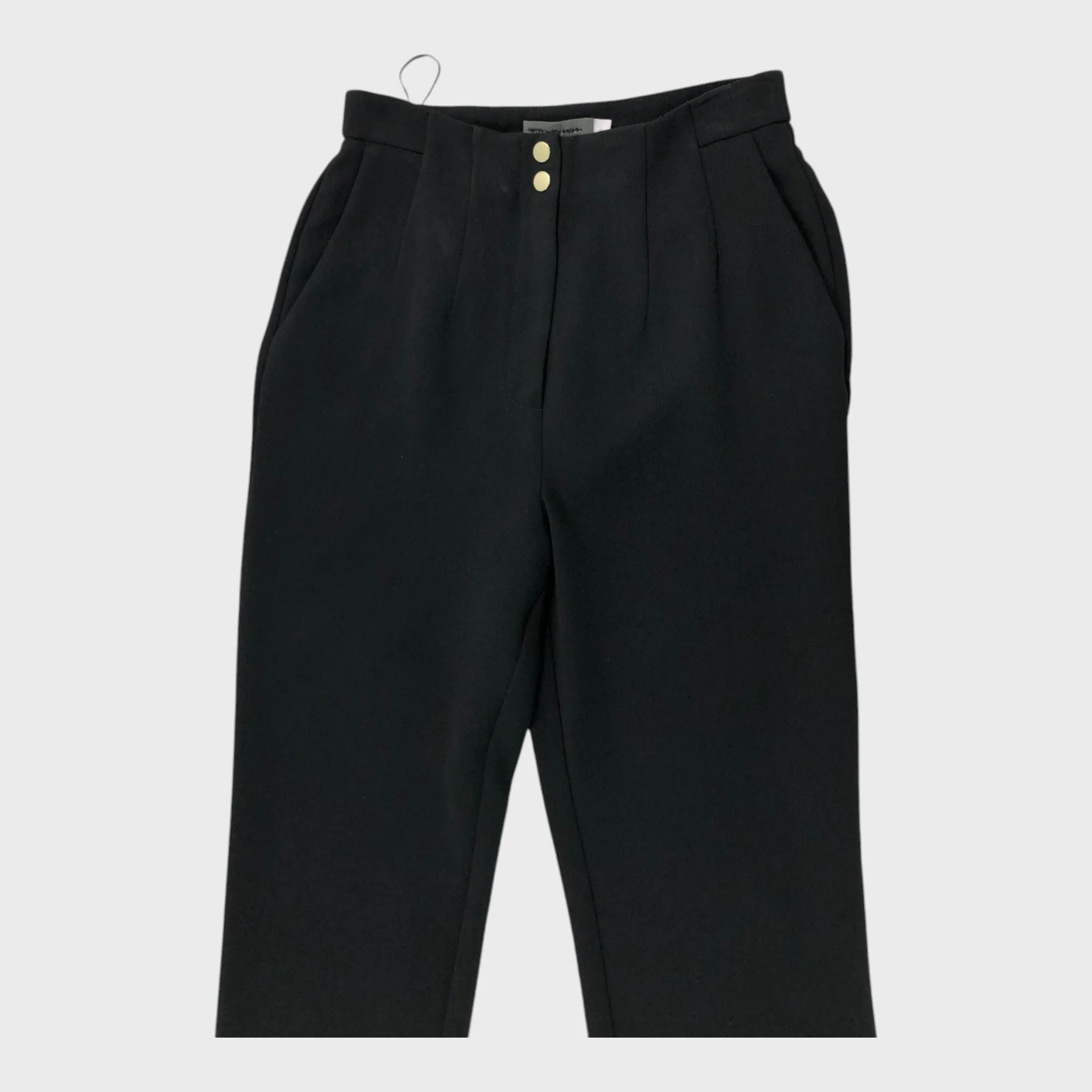 Branded Gold Button Pleated Trousers