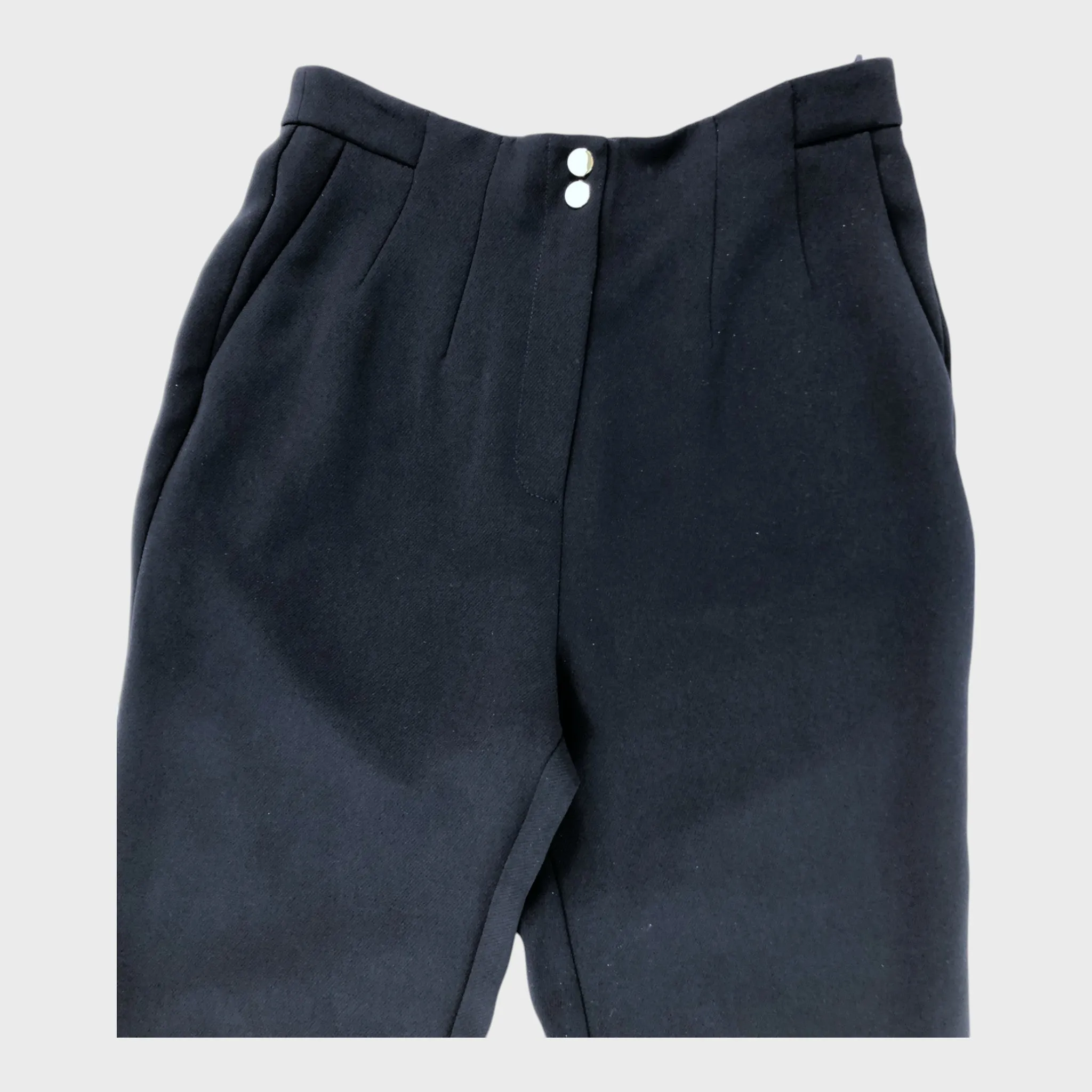 Branded Gold Button Pleated Trousers