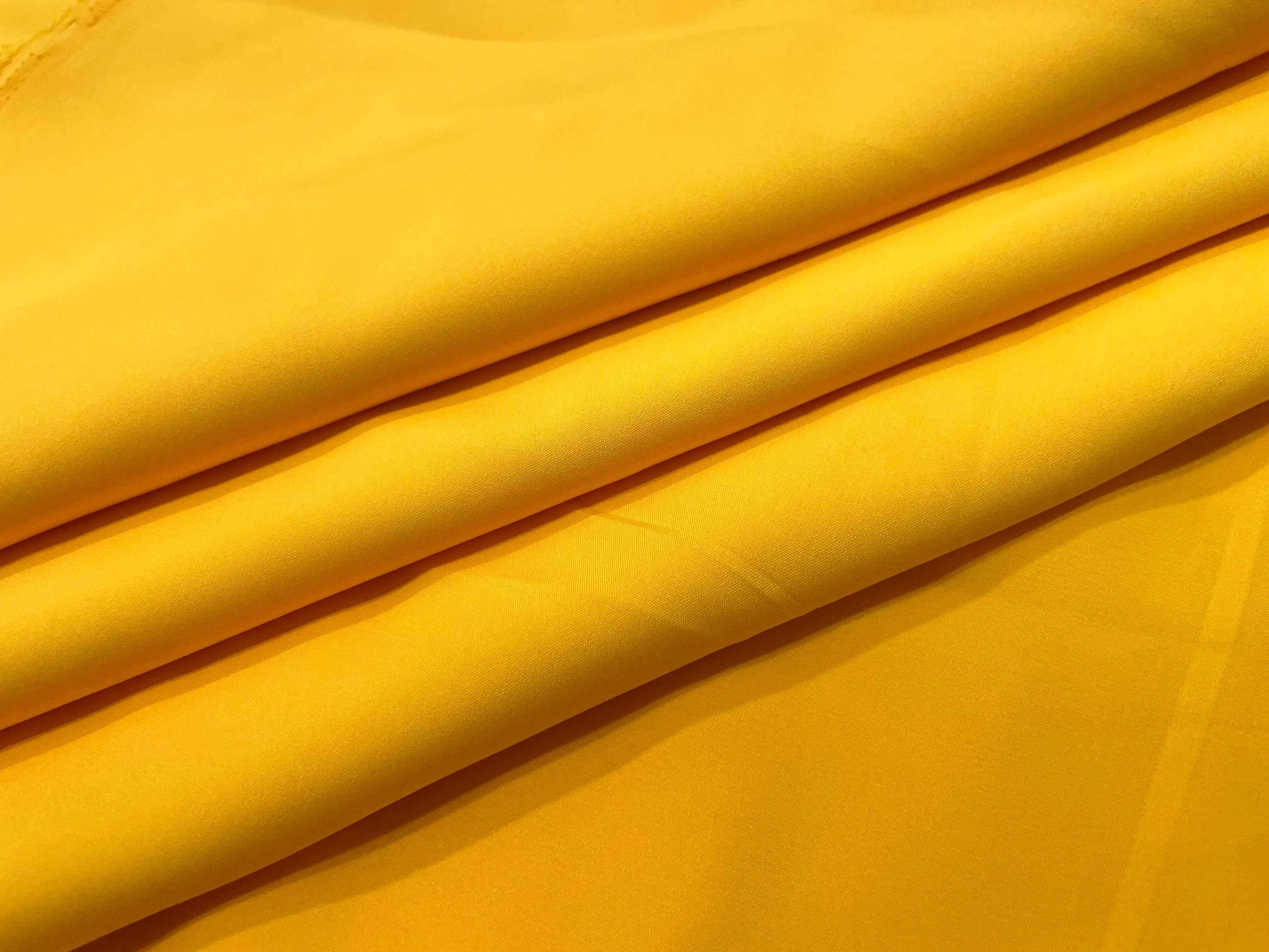 Bright Yellow Plain Butter Crepe Fabric