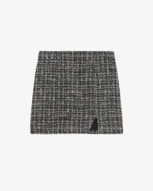 BRYAN TWEED SKIRT / DARK GREY BLACK
