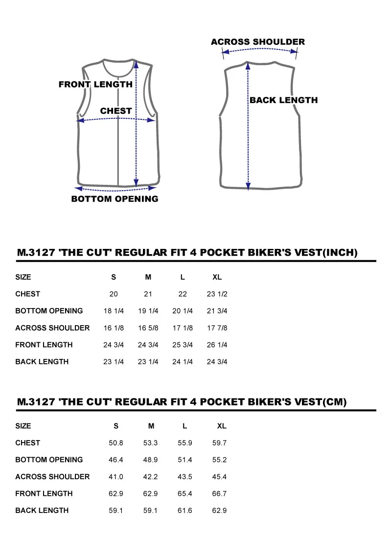 BZEN M.3127-THE CUT REGULAR FIT 2 POCKET BIKER'S VEST-12.5oz-CANVAS-E0 MOSS GREEN