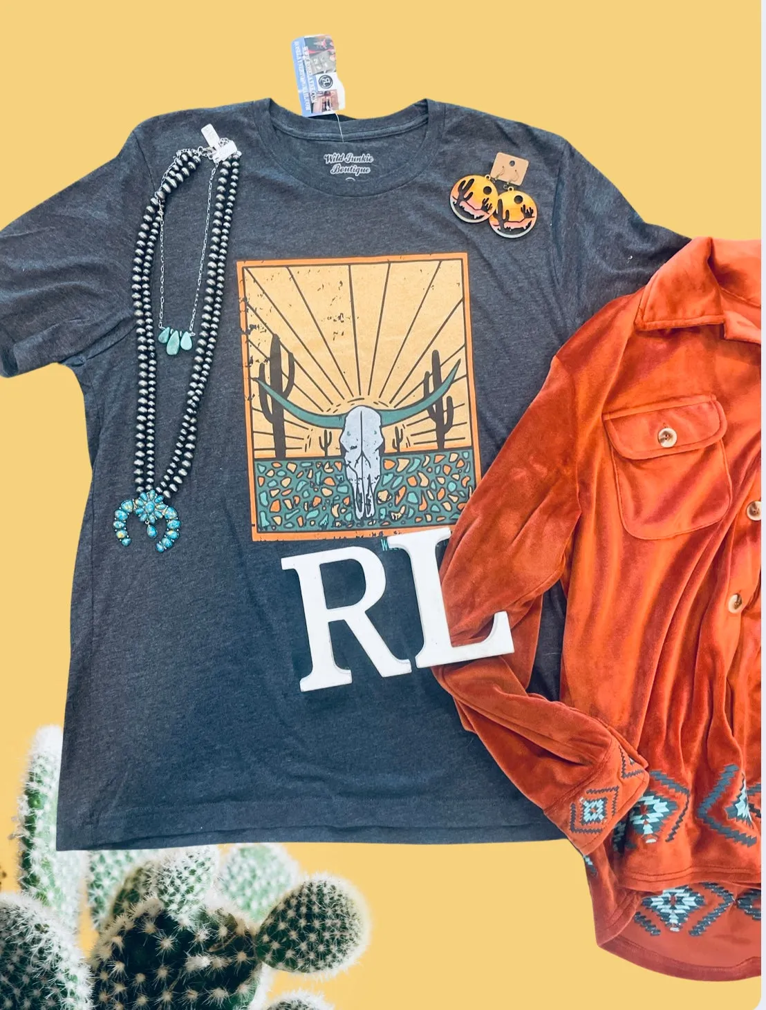 Cactus Steer Southwest Tee